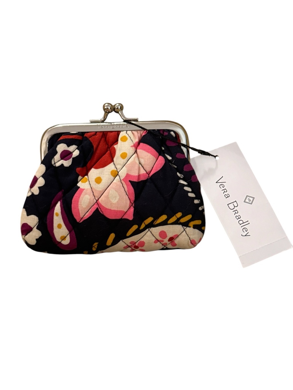 Vera Bradley Kisslock Coin Pouch in Painted Paisley Pattern RETIRED NWT